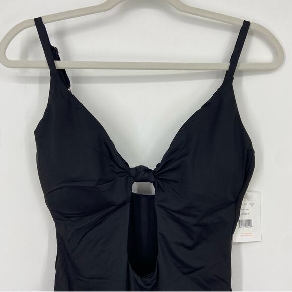 New Andie Swim The Santorini One Piece Swimsuit Key Hole Front Black Size Large - Picture 5 of 14